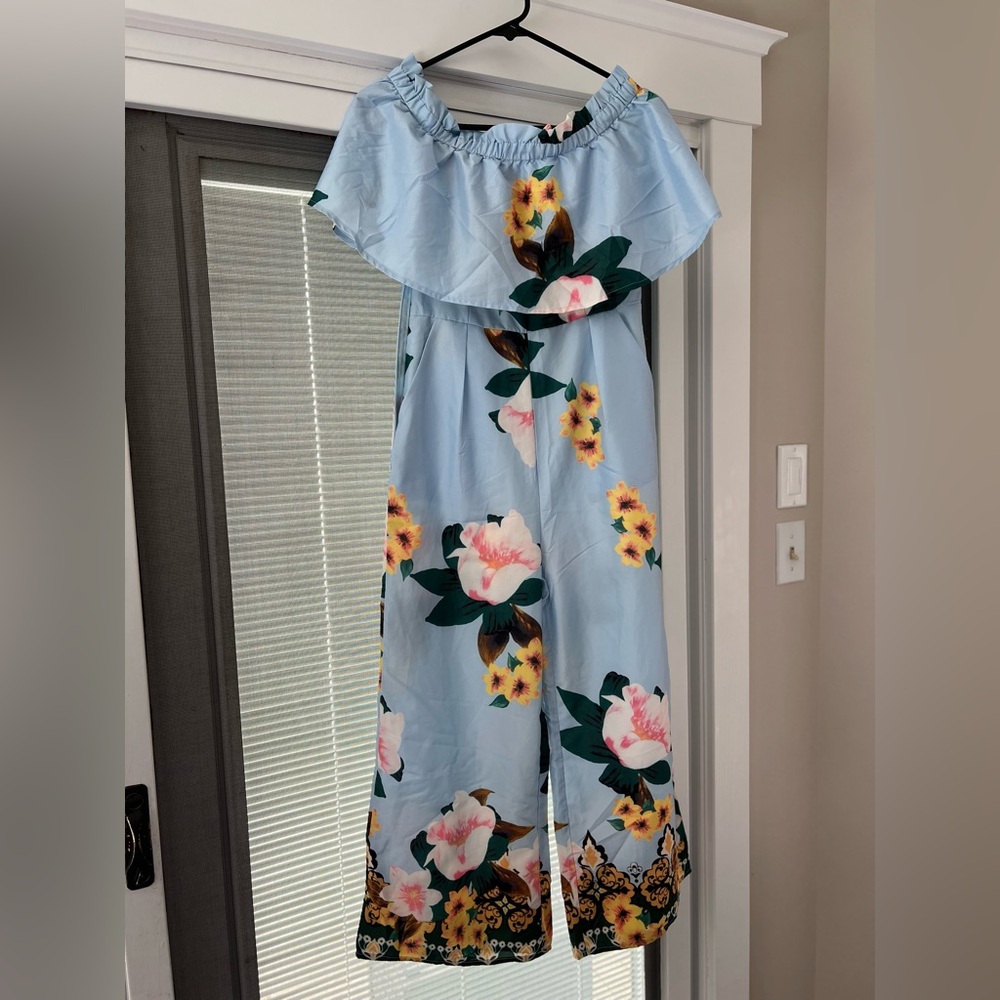 Floral Off-Shoulder Jumpsuit | SHEIN